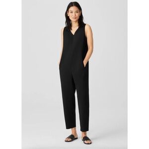 Eileen Fisher Black V-Neck Jumpsuit